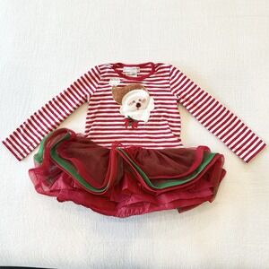 Bonnie Baby 24M Christmas Dress Santa Red Green Tutu Holiday Outfit Girl